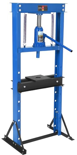 Pressa idraulica da 6 tonnellate, pressa per cuscinetti ad H per garage e officina, pressa manuale regolabile in altezza per raddrizzare, piegare, rimuovere giunti a U e albero motore, blu