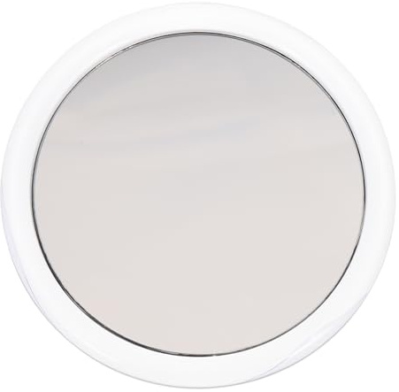 SHOWERORO Specchio Tondo 20x con Ventosa Leggero in Plastica e Vetro per Bagno e Viaggio