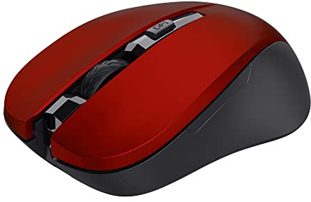 Trust Mydo Leise Funkmaus, 1000-1800 DPI, für Rechts- und Linkshänder, 2,4 GHz, 10 m Funkbereich, Verstaubarer USB Mikroempfänger, Maus Kabellos mit Stillen Tasten für Laptop, PC, Mac - Rot