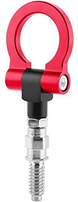 Gancio di traino per auto, rimorchio per auto universale per auto Anello di traino per gancio di traino anteriore in lega di alluminio (Rosso)