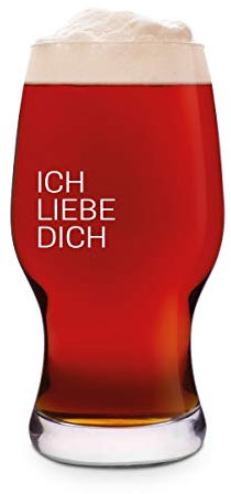 Leonardo Craft Beer Glas 0,5 L Bierglas Geschenk - Ich Liebe Dich Schlicht