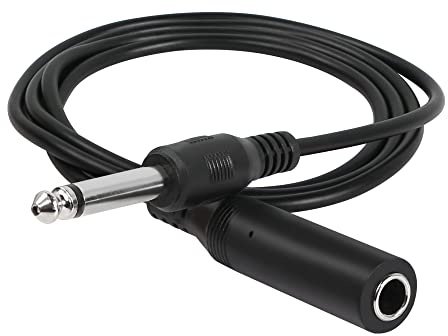 RIIEYOCA 1/4 to 1/4 TS Cable, Nickel Plated 6.35mm Mono Male to 6.35mm Mono Female Audio Cable for Amplifier, Speaker,Guitar(1m/3.28ft)