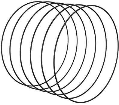 Worown 6 Aros de Corona Floral de 25 cm, Anillos de Metal Negro para Hacer decoración de Corona de Boda y Manualidades para Colgar en la Pared