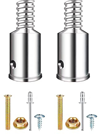 MoMo_moom 2Pcs Threaded Tip Replacement - Ultra Threaded Tip Repair Kit - Metal Threaded Handle Tips for 1 Wood or Metal Poles Pole Handle Replacement Extension Pole Adapter