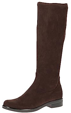 CAPRICE Bottes hautes femme sans talon Hauteur genou Vegan, Marron (Dk Brn Stretch), 40,5 EU