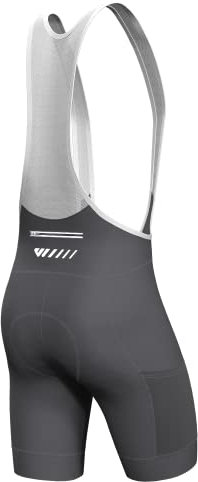 Lo.gas Herren Radfahren Bib Shorts, Radfahren Shorts für Männer Gel gepolstert mit Taschen, Road Shorts atmungsaktiv Quick-Dry,Grau,L