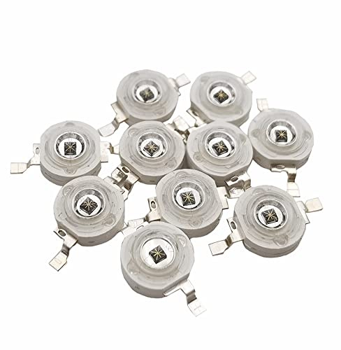 Vrabocry 10 Stück High Power LED Chip 3W Infrarot (IR 850nm/700mA/DC 1.5V - 1.8V/3 Watt) SMD COB Light Emitter Diode Components Night Vision Beads für DIY CCTV