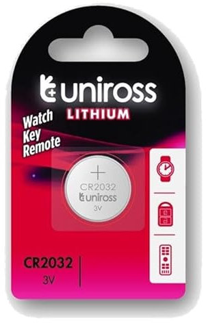 Uniross - Pilas de Boton Batería de Litio CR2032, 3 V
