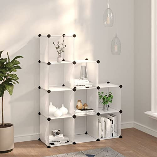 GuyAna Regalsystem mit 9 Würfeln Transparent PP Schuhregal Kunststoff Schuh Organizer FüR Schrank