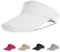 Aomig Sun Visor Cap, Sports Sun Visor Hats Mesh Quick Dry Golf Cap, Plain Empty Top Baseball Cap Adjustable Sports Casual Cap, Breathable Ponytail Baseball Hat, Unisex Tennis Summer Visor Hats White