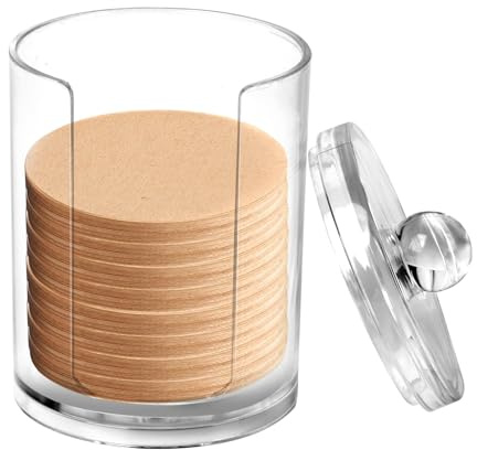 Wiojtry Espresso Paper Filter Holder Storage Container Coffee Filter Holder Portable Coffee Filter with Lid Suitable for （50mm - 60mm） Round Disposable Paper Filters