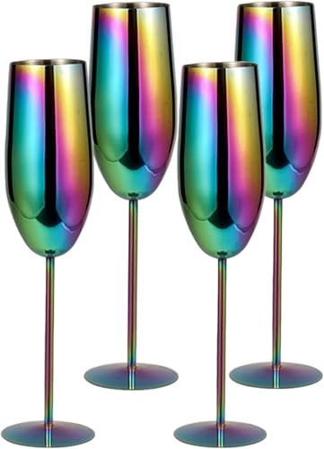 Copas de vino irrompibles de acero inoxidable Copas de champán Flautas Copa de metal irrompible Copas de vino for bebidas frías y calientes familiares, copas de vino irrompibles de acero inoxidable, f