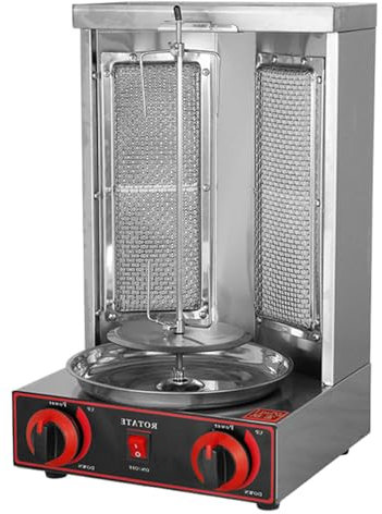 Beachtiful Asador Vertical, Parrilla Giratoria, Horno Asador, Asador de Pollo, Caldera Vertical con 2 o 3 Quemadores, para Carne, Pollo,Dual