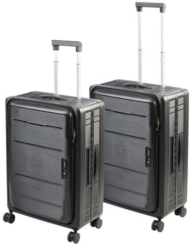 Xcase Hartschalen Trolley: 2er-Set Faltbare 4-Rollen-Hartschalen-Koffer, TSA, 24 / 61 cm, 70 l (Reisekoffer, Faltkoffer, Reisetasche)