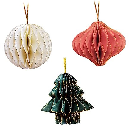 Amosfun 3 Sätze Weihnachtsbaum-anhänger Weihnachts Party Christbaumanhänger Weihnachtsschmuck Zum Aufhängen Weihnachten Aus Papier Weihnachtsbaumschmuck Weihnachtsdekorationen 3 Stück * 3