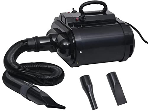 Gecheer Phon per Cani,Asciugatrice,Soffiatore,per Animali,Cani,Nero,2400 W,con 3 Ugelli,Doppio Motori,Asciugatrice per Cani e Gatti,Soffiatore per Cani e Gatti