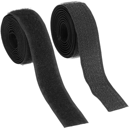 YELARXI Ruban auto-agrippant à coudre en nylon avec dos non adhésif de 1,9 m de large, pour vêtements, artisanat, couture, projet de bricolage (noir)