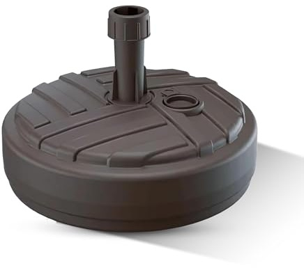 GARDENIX Base per ombrellone, Rotondo, Marrone, in plastica, riempibile con Sabbia, Acqua, Ghiaia in Giardino, Spiaggia, terrazza, ombrellone portaombrelli