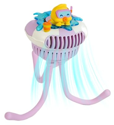 Ventilador Portátil para Cochecito de Viaje,Ventilador de 3 Velocidades con Pinza para Silla de Auto Infantil - Accesorio Silencioso Para Viajes Cuna Silla Auto Silla Ruedas Camping Dormitorio
