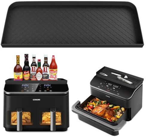 Estante De Almacenamiento De Silicona Multifuncional Accesorio para COSORI Freidora de Aire 8.5L,Dual Zone/Dual Blaze TwinFry 10L, Air Fryer Almohadilla De Silicona para COSORI CAF-R901-AEU & TF101S