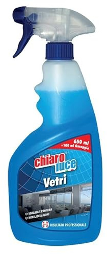 CHIARO LUCE Spray Detergente per Vetri, Liquido Multiuso, 750ml, Pulitore Universale con Profumo Fresco, per Superfici Brillanti, Confezioni Multiple (1)