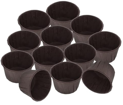 Homoyoyo 50 Pirottini di Carta per Cupcake in Carta Color Caffè Bordo Arrotolato Antiaderente, la Cottura Domestica e Feste a Tema