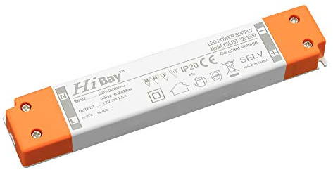 Hibay LED Trafo 12v 18W LED Treiber Netzteil 12V Konstante Ausgangsspannung Transformator Für MR11, G4, MR16, GU5.3 Leuchtmittel Strip, 1 Stück