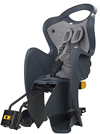 Mr Fox 2021 - Fahrradrücksitz - Schulterbezug und Kissen aus Kunstleder - für Kinder bis 22 kg, von 3 bis 8 Jahren - am Fahrradrahmen befestigt und zurückklappbar - Dunkelgrau