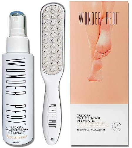 Wonder Pedi - Rape pieds - soin des pieds - Traitement Callosités rapide avec lotion - Rapeuse pied avec adoucissant exfoliant - creme pied- masque pied - peeling pied - kit pedicure - Lime a pied