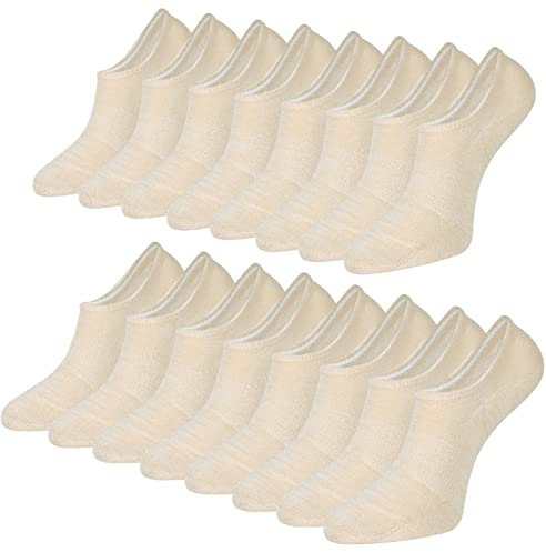 Toes Home Bamboo No Show Trainer Socks for Womens and Men - 8 Pairs Non Slip Low Cut Ankle Socks Sneaker Invisible Footies Loafers Casual Boat Shoes