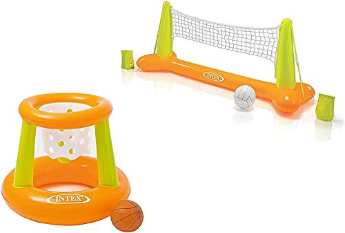 Intex Pool Game - Aufblasbares Wasserballspiel - Volleyballnetz (Set-1)