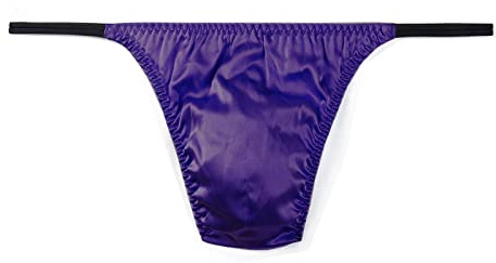 SilRiver Bikini da Uomo, in Raso di Seta, Perizoma con Schiena a T, Biancheria Intima… (Lilla, S/M)