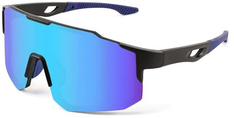FEISEDY Sport Sonnenbrille Herren Damen Fahrradbrille Radbrille Verspiegelt Sportbrille für MTB Rennrad Radfahren Biking Laufen Enduro mit UV400 Schutz B2388