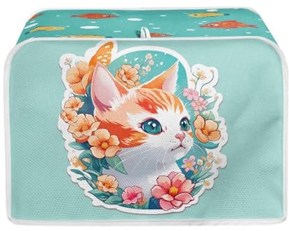 Dajingkj Cubierta para 4 rebanadas de doble ranura tostadora para decoración de pequeños electrodomésticos lavable cubierta decorativa tostadora pan máquina organizador bolsa