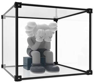 30x30x30cm Acryl Vitrine Schaukasten,Transparent Stapelbar Vitrine | Anwendbar auf 10266 10281 Modell StaubdichtSelbstaufbau mit Tür Für Spielzeug Figuren Modellautos Sammelfiguren Sammlung