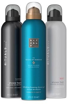 RITUALS Shower Foam Value Pack – The Ritual of Hammam, Sport and Homme - full size foaming shower gels - 3 x 200 ml