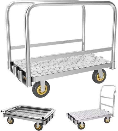 ENWYTE Carrello A Pannelli Robusto Carrello A Pianale con capacità di Carico di 1000 kg Carrello per Materasso in Cartongesso in Legno Trasporta Carichi Pesanti con Facilità Ed Efficienza(120X80cm)