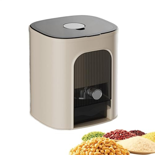 Rice Dispenser Container, 5kg Rice Bucket Kitchen Storage Containers, Cereal Grain Flour Containers Storage with Measuring Cup, Sealed Moisture Proof Rice Bucket For Soybean Corn Rice Oatmeal