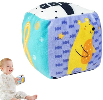 Ruwshuuk Palline a sonaglino per bambini, palline a sonaglino per bambini,Palla a sonaglino in tessuto da afferrare a mano - Palla sensoriale con etichetta, Palla sensoriale morbida, Palline con