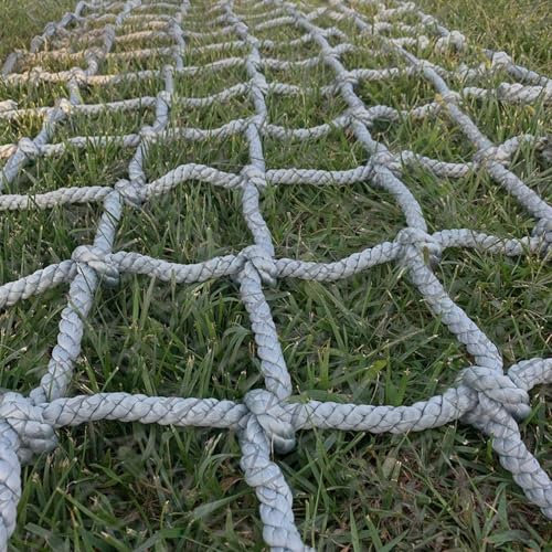 LIUWOPA Kletternetz, Schutznetz mit 6 mm Durchmesser, 10 cm Maschenweite, Schutzseilnetz für Balkon, Garten, Spielplatz, geeignet als Kletternetz für Wohnaccessoires, Grau