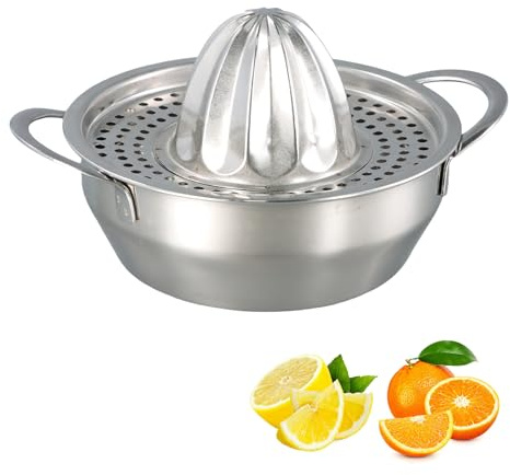 Edelstahl Zitronenpresse, Manuelle Saftpresse für Zitrusfrüchte, Vielseitige Handpresse für Zitronen und Orangen