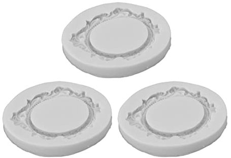 Stampi per torta di cornici in silicone in stile europeo in pizzo vintage fotogramma stampo fondente per decorazione torta di cottura fai -da -te 3pcs grigio