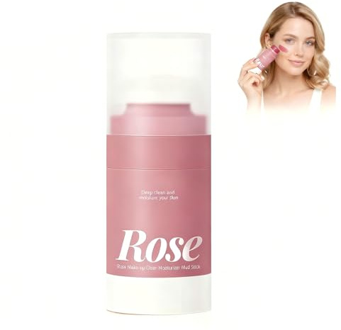 Masque Stick Rose,Masque Visage Nettoyant en Profondeur Stick,Nettoyage Profond des Pores,Contrôle du Sébum et Hydratation,Purifie et Adoucit la Peau,Soin Quotidien Pratique pour Femmes et Hommes