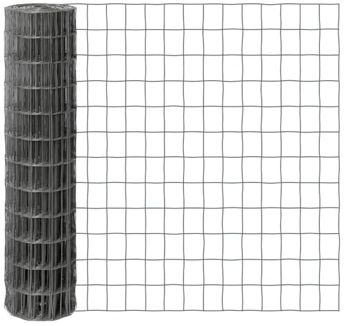 VOSS.garden 25m Gitterzaun 120cm Premium Maschendrahtzaun 100x75mm Gartenzaun Anthrazit Wetterfest Punktgeschweißt