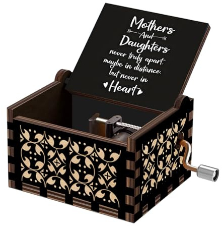Yesnote Music Box Gift for Mom Mother Day, Mom and Daughter Music Box for Birthday Anniversary Christmas Thanksgiving, Wooden Music Box Play You Are My Sunshine