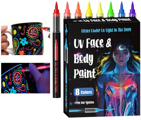 Marqueurs de Peinture Corporelle,18 Pièces Couleurs Vibrantes Non Toxiques Et Lavables - Maquillage Temporaire Adulte - Pour Concerts Fêtes Déguisées Festivals Cosplay Halloween Théâtres