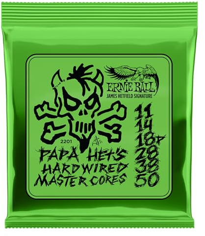 Ernie Ball Corde per chitarra elettrica Papa Het’s Hardwired Master Cores Signature, calibro 11-50