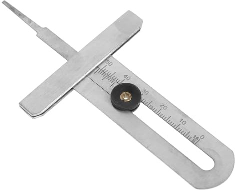MAGICLULU Calibro di Profondità Battistrada Pneumatici 0-50 Mm in Acciaio Inox, Righello Misurazione Precisa per Auto, Veicoli a Due Ruote e Camion, Strumento Controllo Usura Pneumatici