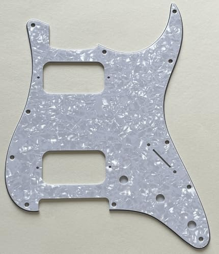 Pickguard passar kompatibel dubbelfet HH Strat Humbucker stil gitarr, 4 lager vit pärla