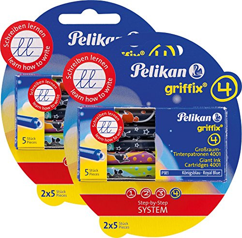 4x MPD griffix Patronen für Füller, Pelikan, königsblau